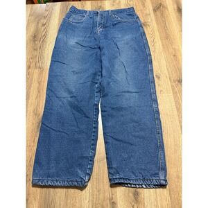 Smith's Workwear Jeans Men Size 34x30 Blue Denim Fleece Lined Relaxed Fit